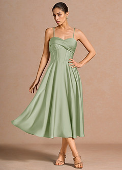 Lilyia Light Green Midi Dress image1