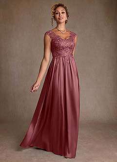 Azazie Amethyst Abiti per la Madre della Sposa Abito A-Line in Pizzo Rosa Del Deserto image3