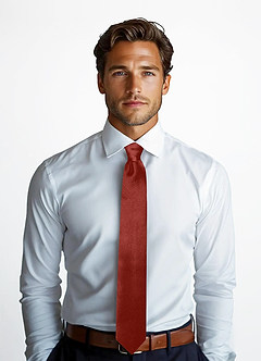 front Metallic Satin Skinny Tie