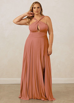 Christian Siriano Bridal for Azazie 1009 Bridesmaid Dresses MAI TAI A-Line Pleated Chiffon Dress image11