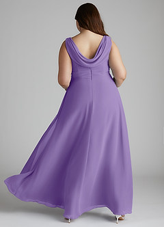 Azazie Karina Bridesmaid Dresses Tahiti A-Line Pleated Chiffon Dress image9