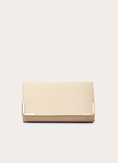 front Bolso de mano tipo sobre de satén mate a juego