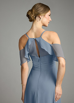 Azazie Dakota Bridesmaid Dresses Twilight A-Line V-Neck Pleated Chiffon Dress image6
