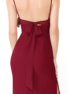 Azazie Mai Brautjungfernkleider Etui Plissee Chiffon Kleid Burgunderrot image6