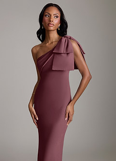 Azazie Yuanna Bridesmaid Dresses Sangria Mermaid One Shoulder Chiffon Dress image3