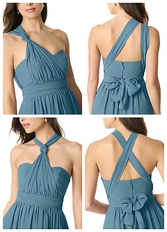 Azazie Olani Bridesmaid Dresses Bermuda A-Line One Shoulder Chiffon Convertible Dress image7