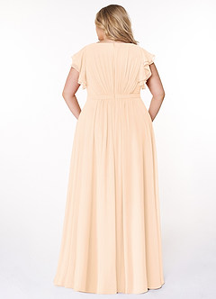 Azazie Daphne Modest Bridesmaid Dresses A-Line Ruffled Chiffon Floor-Length Dress image48