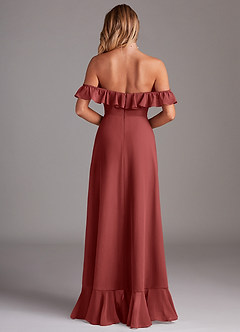 Azazie Lyra Bridesmaid Dresses Terracotta A-Line Chiffon Convertible Dress image7
