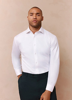 front Jermyn White 100% Cotton Non-Iron Dress Shirt
