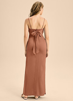 Azazie Mai Junior Bronzer A-Line Sweetheart Neckline Stretch Satin Dress image2