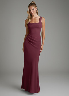 Azazie Asa Bridesmaid Dresses Cabernet Sheath Corset Chiffon Dress image1