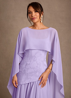 Azazie Flossie Kleider für die Brautmutter A-Linie Plissee Chiffon Kleid Flieder image6