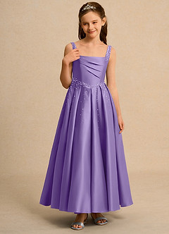 Azazie Mochi Girl Flower Girl Klänningar Klä Balklänning i Matt satäng Plisserad image5