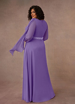 Azazie Priyanka Mother of the Bride Dresses Tahiti A-Line Boatneck Pleated Chiffon Dress image2