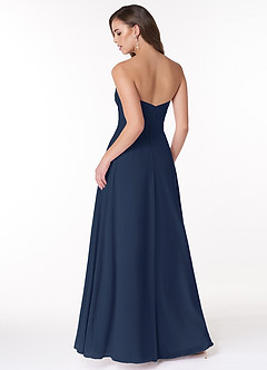 Azazie Arabella Allure Bridesmaid Dresses Dark Navy A-Line Sweetheart Neckline Chiffon Convertible Dress image2
