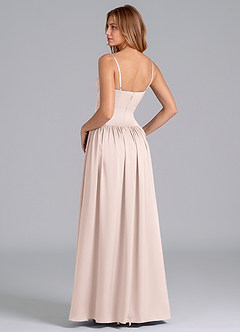 Azazie Kirby Bridesmaid Dresses Blushing Pink A-Line Stretch Satin Dress image5