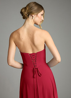 Azazie Ayla Abiti da Damigella Abito A-Line in Chiffon Scollo a Cuore Scarlatto image11