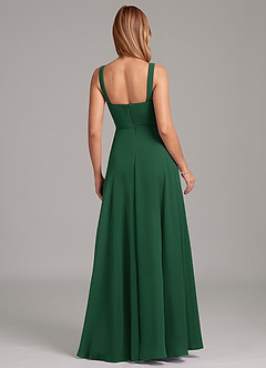 Azazie Shaude Bridesmaid Dresses Dark Green A-Line Pleated Chiffon Dress image2