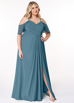 Azazie Dakota Bridesmaid Dresses Bermuda A-Line V-Neck Pleated Chiffon Dress image18