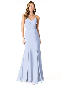 Azazie Carolina Bridesmaid Dresses Ice Mermaid Ruched Chiffon Dress image1