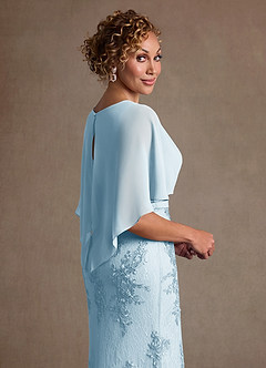 Azazie Amrita Mother of the Bride Dresses Sky Blue Mermaid Lace Chiffon Dress image6