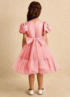 Azazie Cocoa Jurken voor bloemenmeisjes Baljurk Jurk van Tule Geplooid Koraal image5