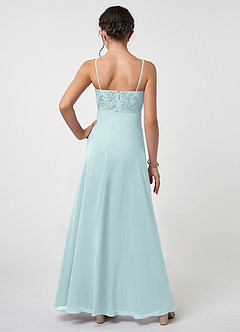 Azazie Sonya Junior Mist A-Line Lace Chiffon Dress image2