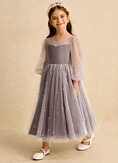 Azazie Trudy Flower Girl Klänningar Klänning Balklänning i Tyll Hjärtformad urringning image4