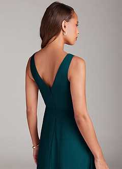 Azazie Nelly Bridesmaid Dresses Pine A-Line Pleated Chiffon Dress image7