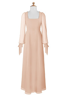 Azazie Leonia Junior A-Linie mit Taschen Chiffon Kleid Englisches Rosa image7