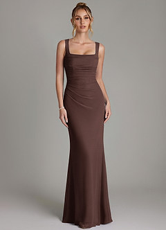 Azazie Agustina Bridesmaid Dresses Ganache Mermaid Corset Chiffon Dress image5