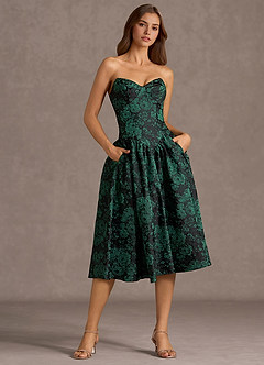 Vestido Esmeralda Negra Midi Aurora image4
