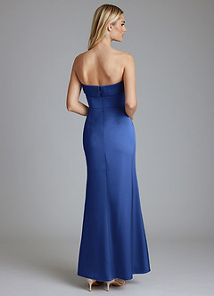 Azazie Aretha Bridesmaid Dresses Royal Blue A-Line Strapless Stretch Satin Convertible Dress image2