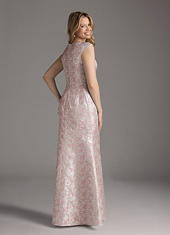 Azazie Elanor Abiti per la Madre della Sposa Abito Sirena in Jacquard 1 Plissettato Rosa Polverosa image9