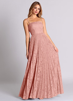 Azazie Mariana Bridesmaid Dresses Rosette A-Line Strapless Floral Burnout Convertible Dress image7