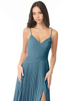 Azazie Vini Bridesmaid Dresses Bermuda A-Line V-Neck Pleated Chiffon Dress image6