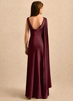 Azazie Sanah Girls Formal Flower Girl Klänningar Klänning A-Line i Stretch Satin Plisserad image2