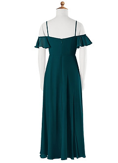 Azazie Juna Junior Pine A-Line Off the Shoulder Chiffon Dress image7