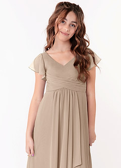 Azazie Omari Junior Klänning av A-Line i Chiffong Ruched image4
