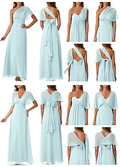 Azazie Fifi Bridesmaid Dresses Sea Glass A-Line Strapless Chiffon Convertible Dress image10