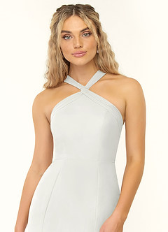 Azazie Rue Bridesmaid Dresses White A-Line Halter Chiffon Dress image6