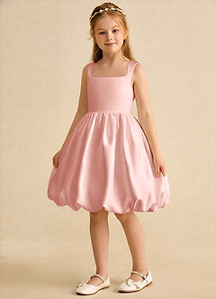 Azazie Nirvana Jurken voor bloemenmeisjes Baljurk Jurk van Mat Satijn Ruches Rozet image5