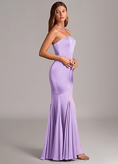 Azazie Uma Robes de demoiselle d'honneur Robe Sirène Convertible en Mousseline de soie Sans bretelles Lilas image4