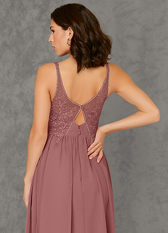 Azazie Amy Bridesmaid Dresses A-Line Lace Chiffon Floor-Length Dress image5