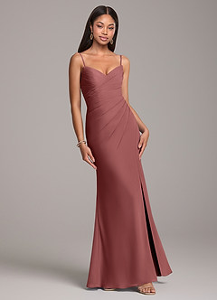 Azazie Yola Bridesmaid Dresses Amethyst Sheath Pleated Chiffon Convertible Dress image5