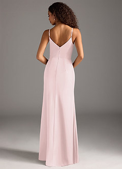 Azazie Deandra Bridesmaid Dresses Blushing Pink Mermaid Pleated Chiffon Dress image6