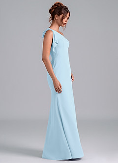 Azazie Rinna Bridesmaid Dresses Sky Blue Mermaid One Shoulder Chiffon Dress image5