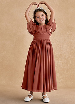 Azazie Ali Final Sale Auburn A-Line Pleated Chiffon Dress image3