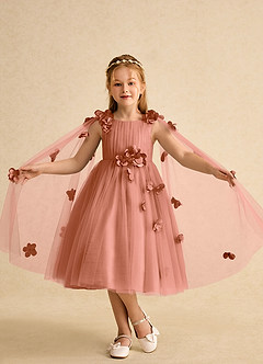 Azazie Staria vestidos de niña de las flores Vestido de Mai Tai de Tul de Princesa con Volante image4