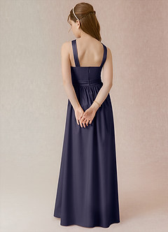 Azazie Jiya Junior A-Linie Plissee Stretch-Satin Kleid Sturm image2